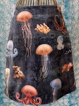 Velvet skirt with jellyfish