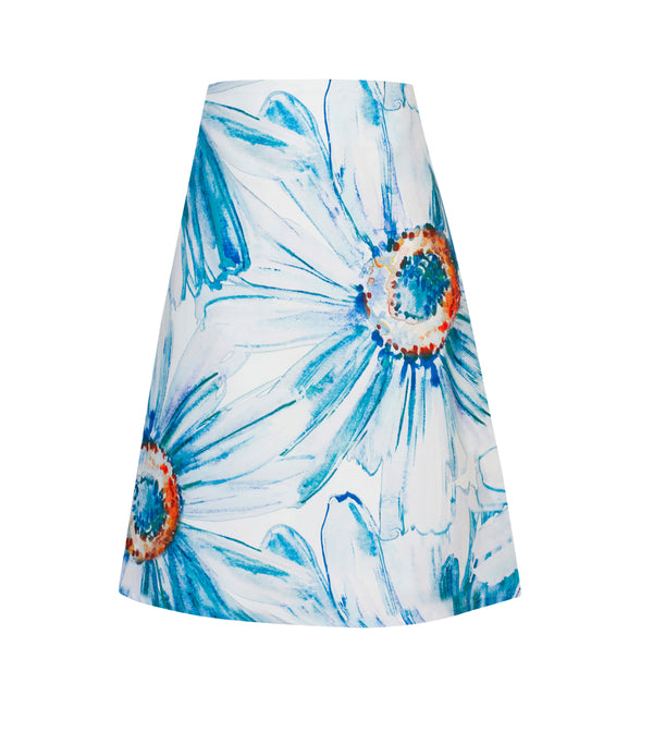 Skirt "summer blossom turquoise"