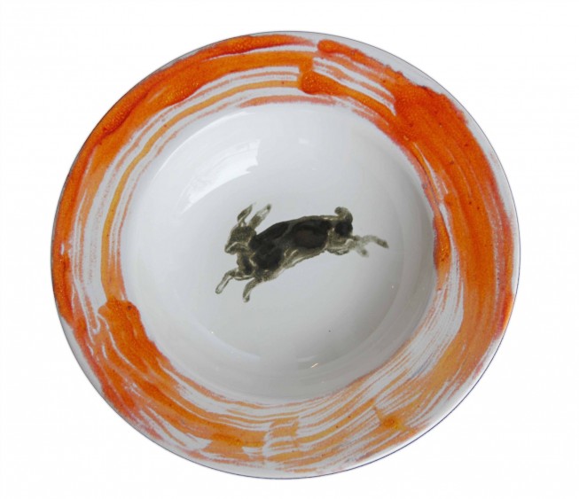 Porcelain bowl "Rabbit orange"