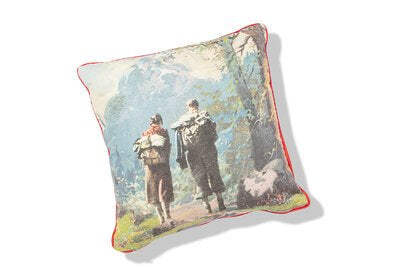 Pillow "Hiking couple in the mountains"